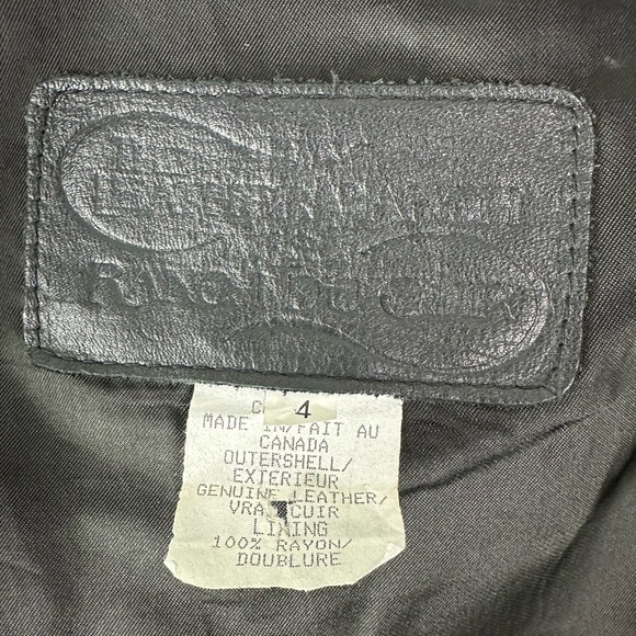 The Leather Ranch Le Ranch du Cuir Leather Black Jacket Canadian Size 4 - Picture 5 of 6